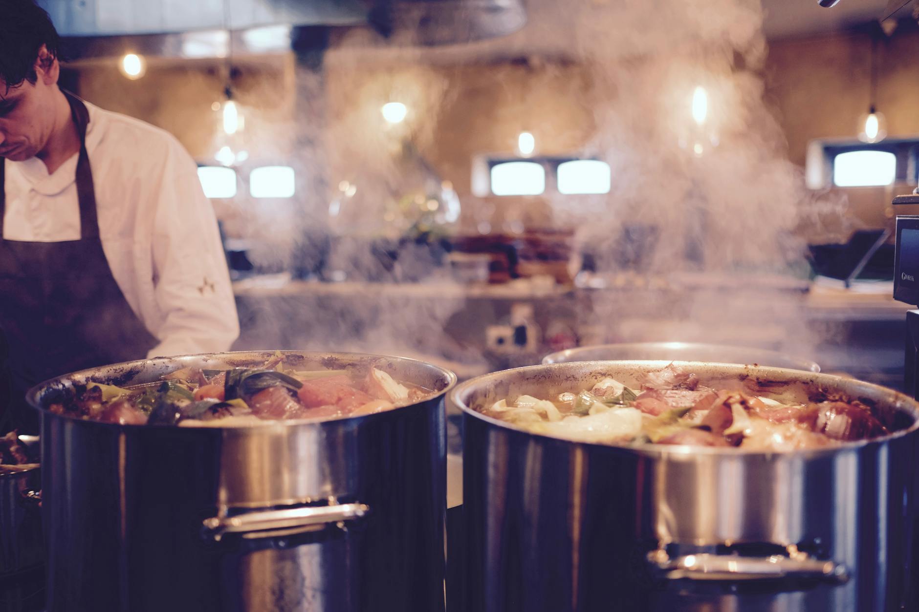 A bowl of warm, hearty stew with vegetables and meat, perfect for a cold day.